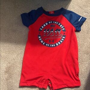 Under Armour USA Red and Blue Infant Romper